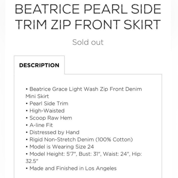 NWT Carmar Beatrice Pearl Side Trim Zip Front Distressed Denim Jean Skirt 28 - Picture 2 of 16